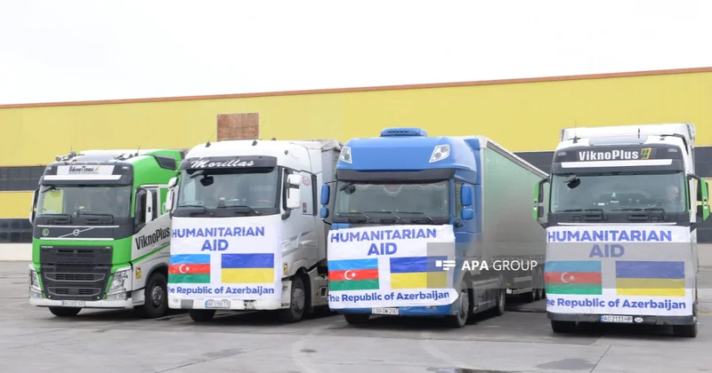 Azərbaycandan Ukraynaya 1 milyon ABŞ dolları həcmində humanitar yardım yola salınıb FOTO