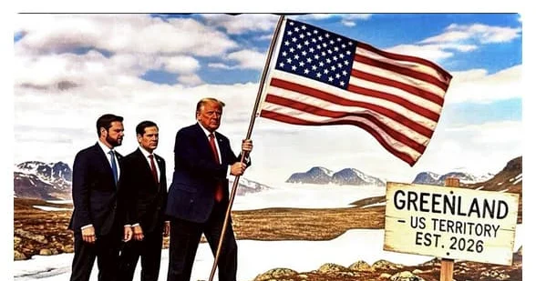 Новый пост от Трампа: Канада, Гренландия и Венесуэла закрашены американским флагом