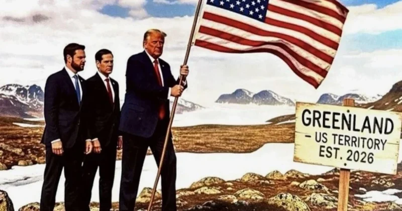 Tramp Qrenlandiyanın fəthi ni əks etdirən foto yayımlayıb