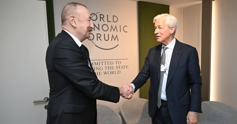 İlham Əliyev Ceymi Daymonla görüşdü FOTO