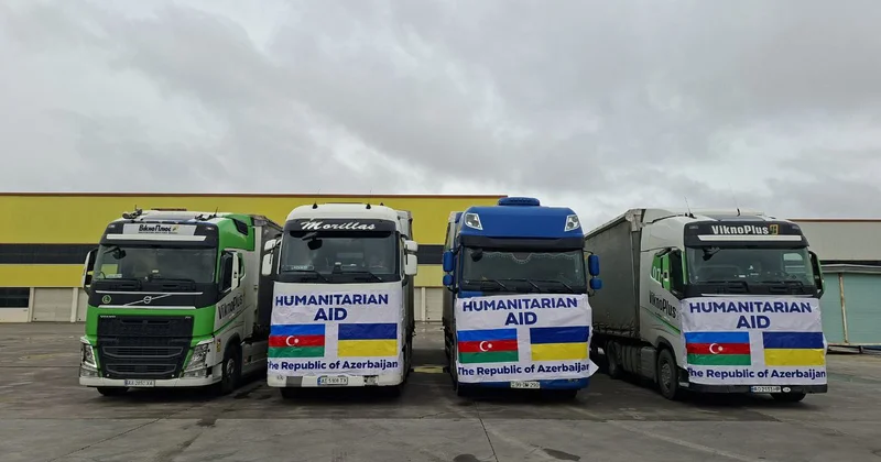 Азербайджан направил очередную партию гуманитарной помощи Украине (ФОТО/ВИДЕО)