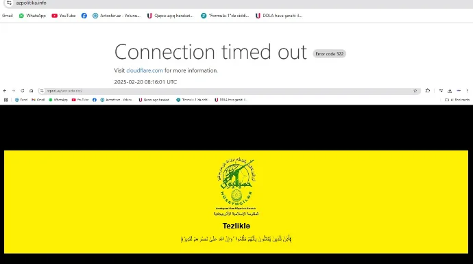 Azərbaycanda bəzi saytlar hekləndi ARALARINDA MƏŞHUR İNFORMASİYA AGENTLİYİ DƏ VAR FOTO