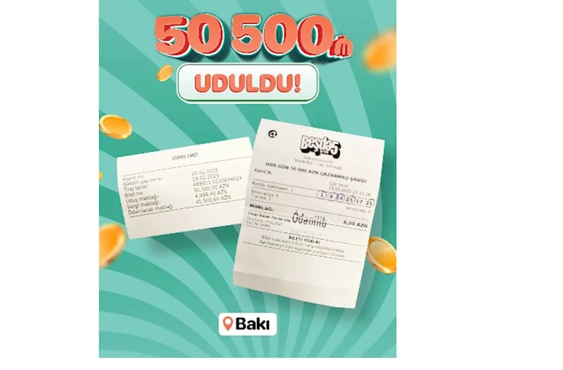 Bakı sakini Beşdə 5 lotereyasından 50 500 manat qazandı FOTO