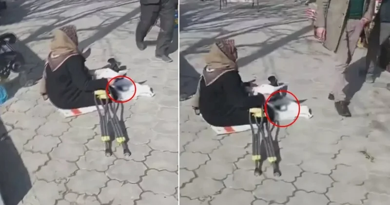 Dilənçinin qarşısındakı cihazı görənlər gözlərinə inanmadı