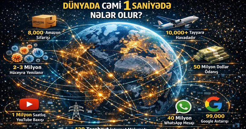 Dünyada cəmi 1 saniyədə nələr baş verir? Rəqəmlər ağlasığmazdır