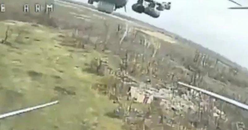 Дрон ВСУ сбил российский вертолет видео