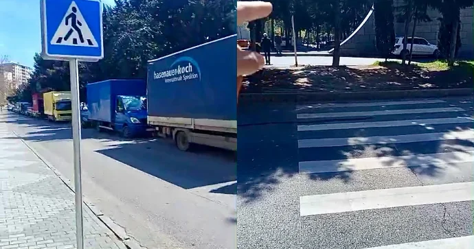 Dairədə yarımçıq çəkilmiş “zebra” piyadaları çətin vəziyyətdə qoyur VİDEO