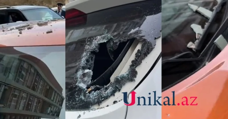 Azinko nun binasında qorxulu anlar Eyvan uçdu, maşınlara ziyan dəydi (VİDEO)