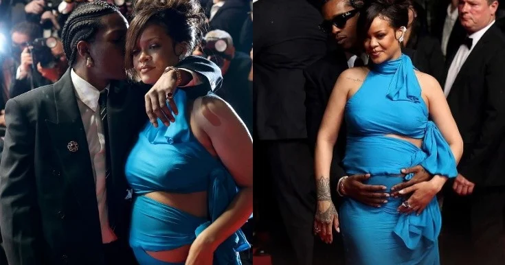 Rihanna nişanlısı ilə qırmızı xalçada Fotolar