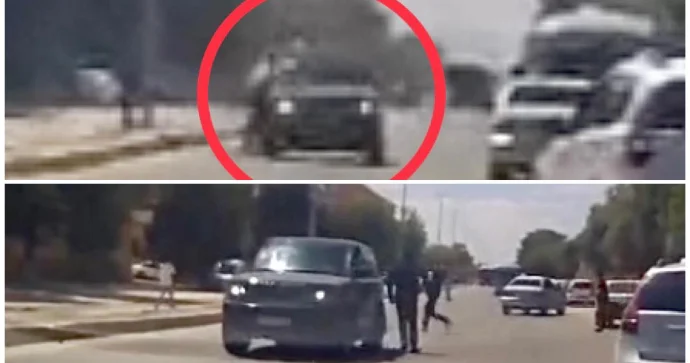 Yolu qaçaraq keçən piyada əks yola çıxan “Range Rover”ə çırpıldı ANBAAN VİDEO