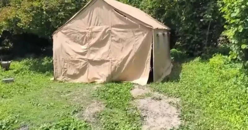 В Габале семья осталась без крова: МЧС установило палатку Видео / ФОТО