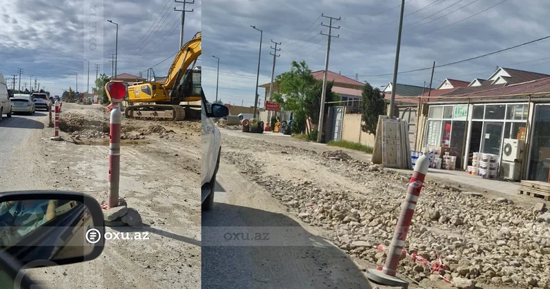 Zabrat Məmmədli yolunda təmir tıxac yaradıb Sakinlər narazıdırlar