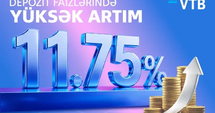 VTB (Azərbaycan) əmanət faizlərini 11.75% dək qaldırdı