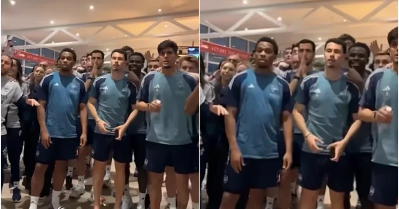 “Arsenal” futbolçularının çempionluq sevinci VİDEO