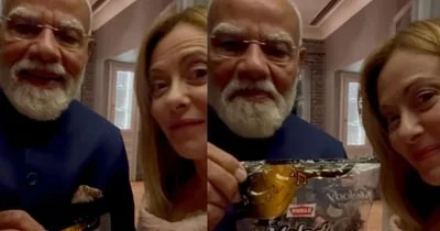 Modi Melonini bir konfetlə “aldatdı” VİDEO