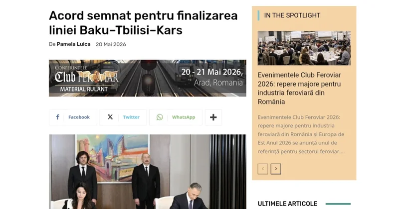 Rumıniya nəşri: Bakı Tbilisi Qars xəttinin əhəmiyyəti artır
