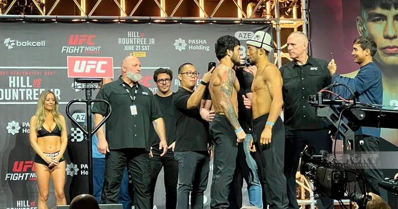 Бойцы встретились с соперниками перед турниром UFC в Баку