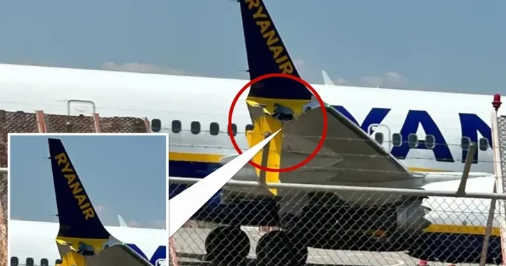 Инцидент в греческом аэропорту: Boeing 737 компании Ryanair лишился части крыла