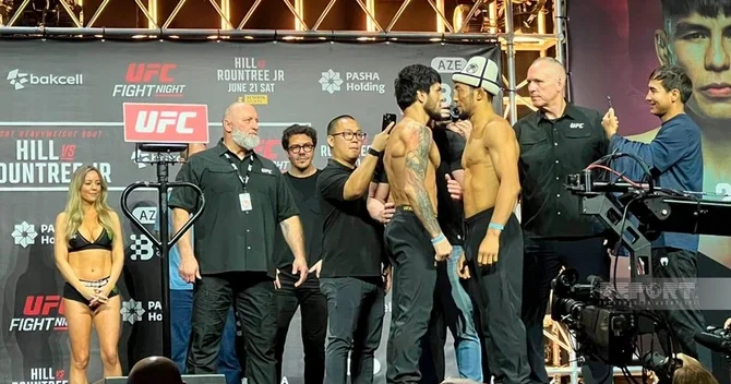 Bakıda keçiriləcək UFC turnirindən əvvəl döyüşçülər üz üzə gəliblər