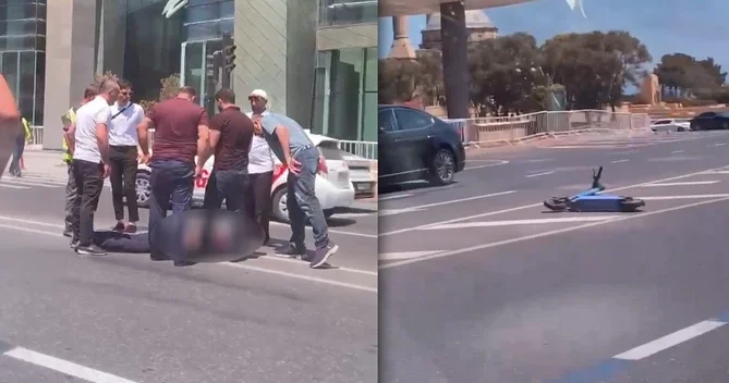 Bakıda ağır QƏZA: Taksi skuter sürən gənci vuraraq öldürdü