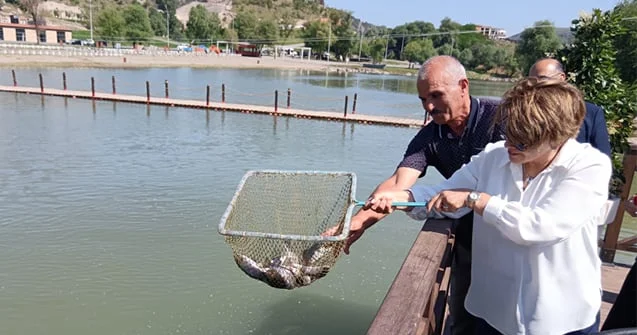 “Laçın bulvarı”nda balıqlar suya buraxıldı Video