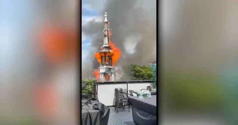 В Нью Йорке произошел крупный пожар в 174 летней церкви ВИДЕО