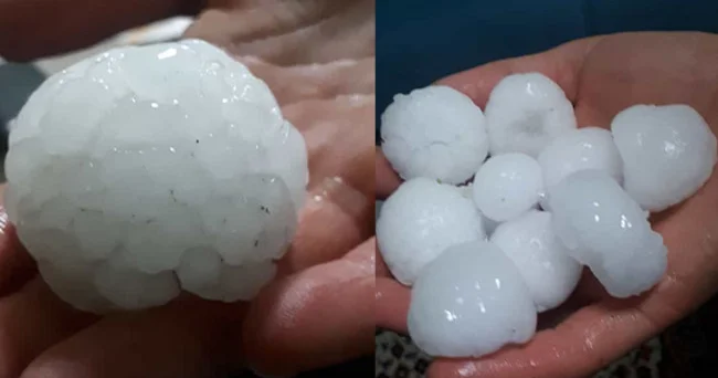 Ağstafa rayonuna diametri 28 millimetr olan dolu düşüb