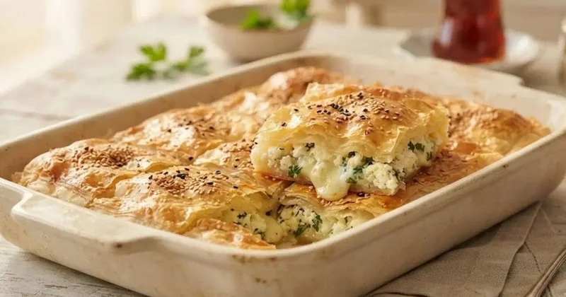 Səhər yeməyinə 10 dəqiqəyə hazırlaya biləcəyiniz pendirli börek resepti