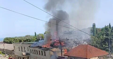 Пожар на коньячном заводе в Дербенте ВИДЕО