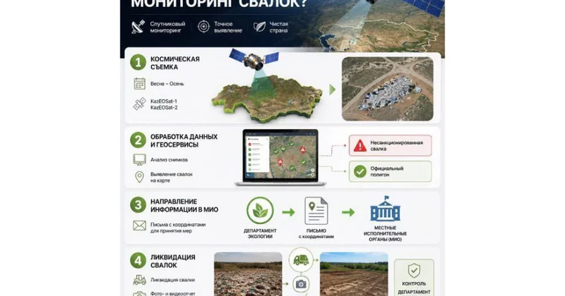 В Казахстане с помощью спутников выявили более 2,6 тысячи несанкционированных свалок