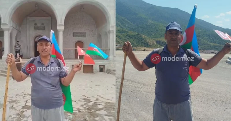 Bakıdan piyada yola çıxan veteran Şuşaya çatdı VİDEO