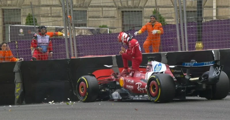Ferrari pilotu Bakıda qəza törətdi