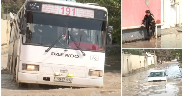 Улица озеро: жители бакинского поселка оказались в водном плену