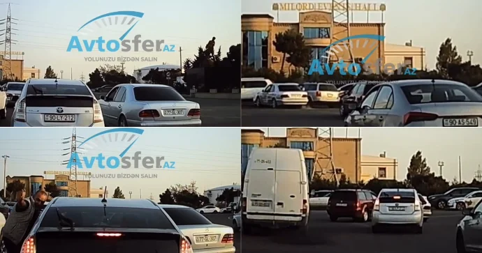 Bakıda “Prius”la dirəşən “Mercedes” sürücüsü 4 maşını vurub əzdi VİDEO VİDEO
