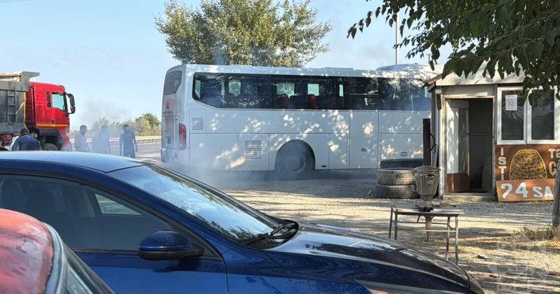Xaçmazdan Bakıya gələn sərnişin avtobusunda yanğın FOTO