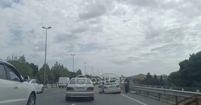 Bakı Sumqayıt yolunda qəza VİDEO