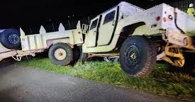 В Польше микроавтобус столкнулся с колонной американской военной техники