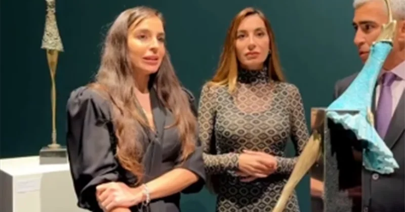 Leyla Əliyeva Berlindəki incəsənət qalereyasından paylaşım etdi Video