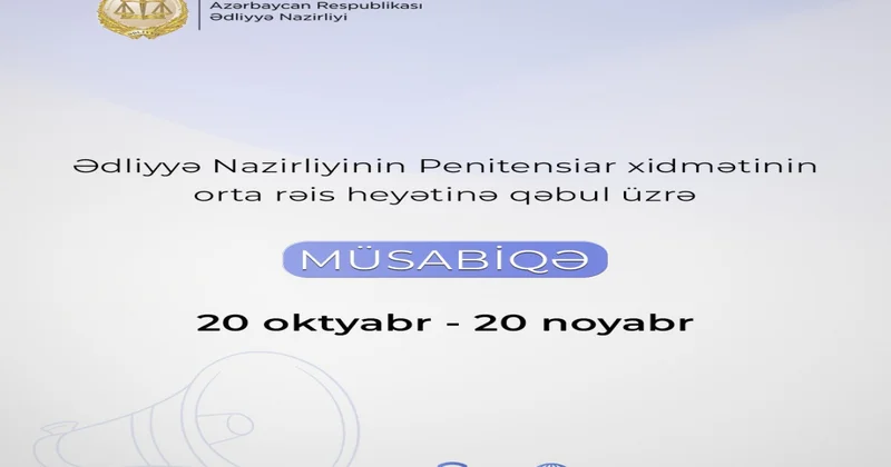 Penitensiar xidmətə qəbul üzrə müsabiqə elan edilib