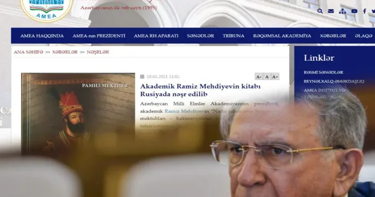 Ramiz Mehdiyevin Rusiyada nəşr olunan kitabı AMEA da Ramiz Mehdiyev XOFU