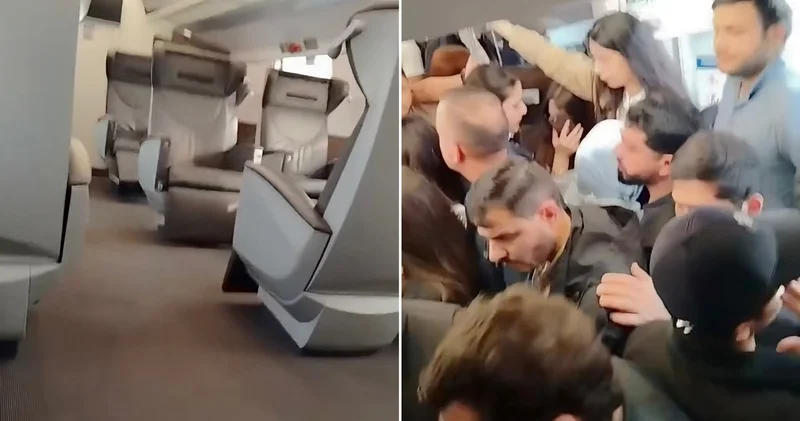 Bakı Sumqayıt qatarında sıxlıq: Sərnişinlər ayaq üstə, VIP yerlər isə boş VİDEO