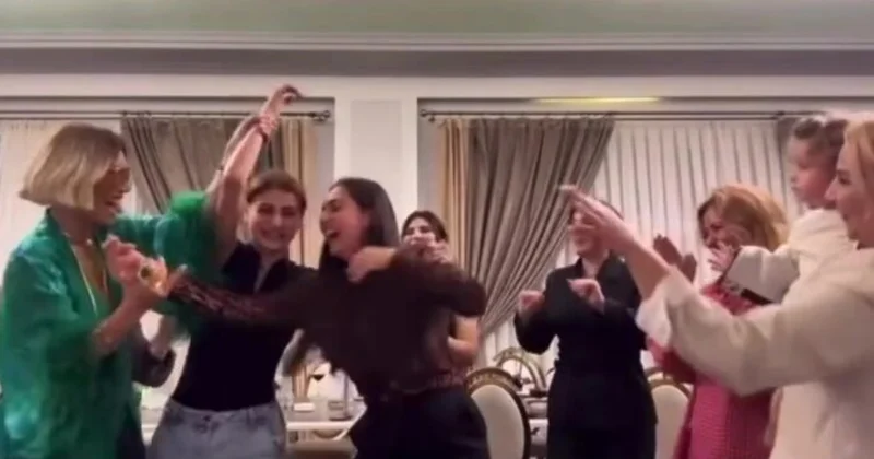 Röya gəlinləri və dostları ilə rəqsi diqqət çəkdi (Video)