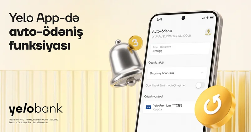 Yelo App də avto ödəniş funksiyası istifadəyə verildi