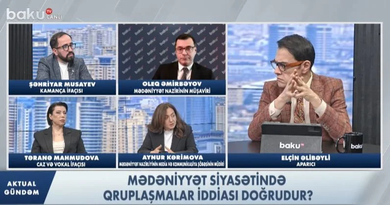 Efirdə QALMAQAL! Mədəniyyət nazirliyinin rəsmləri musiqiçilər üz üzə VİDEO