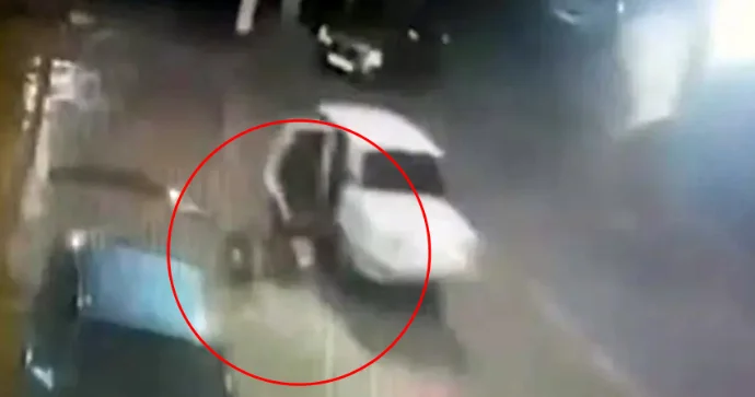 Sərxoş tələbə qız drift edən maşından yola yıxıldı VİDEO