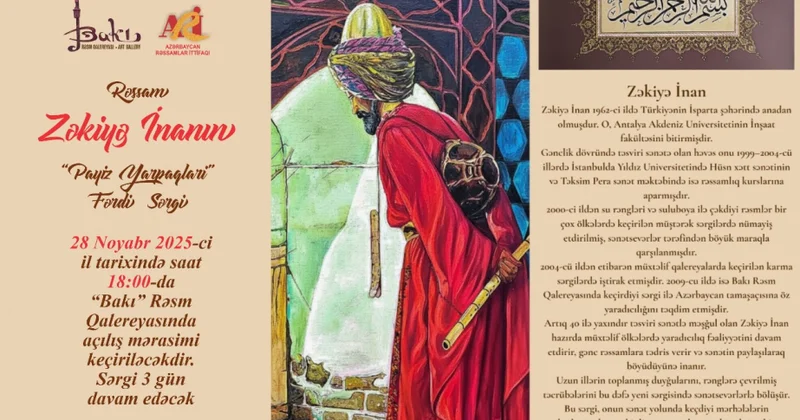 Bakıda türkiyəli rəssamın sərgisi açılacaq