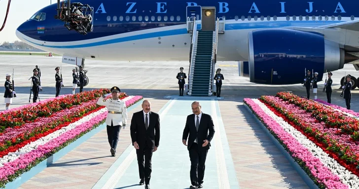 Опубликованы эксклюзивные кадры визита Ильхама Алиева в Узбекистан