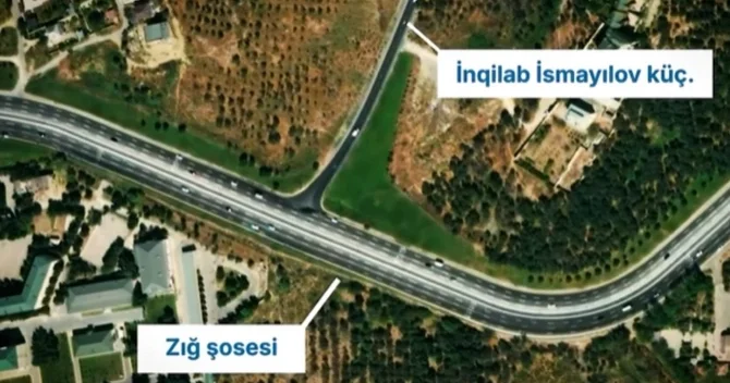 Zığ şosesindən İnqilab İsmayılov küçəsinə birbaşa çıxış açılır