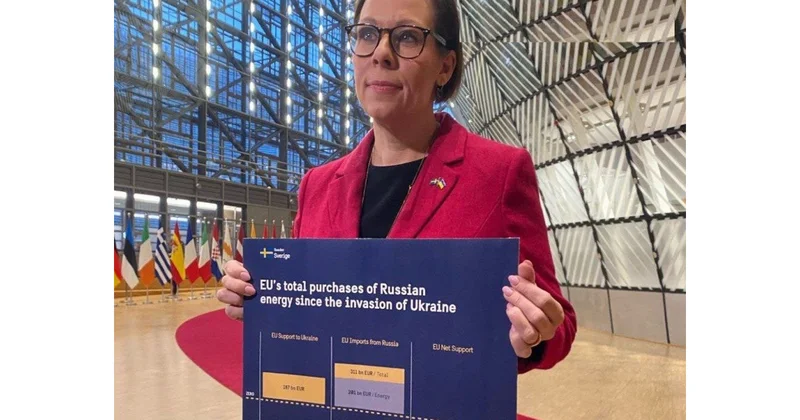 İsveç XİN başçısı: Avropa İttifaqının Rusiyadan idxalı Ukraynaya yardımından artıqdır