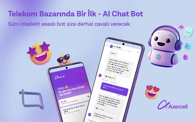 Azercell представляет услугу AI Chat Bot, базирующуюся на технологии искусственного интеллекта!